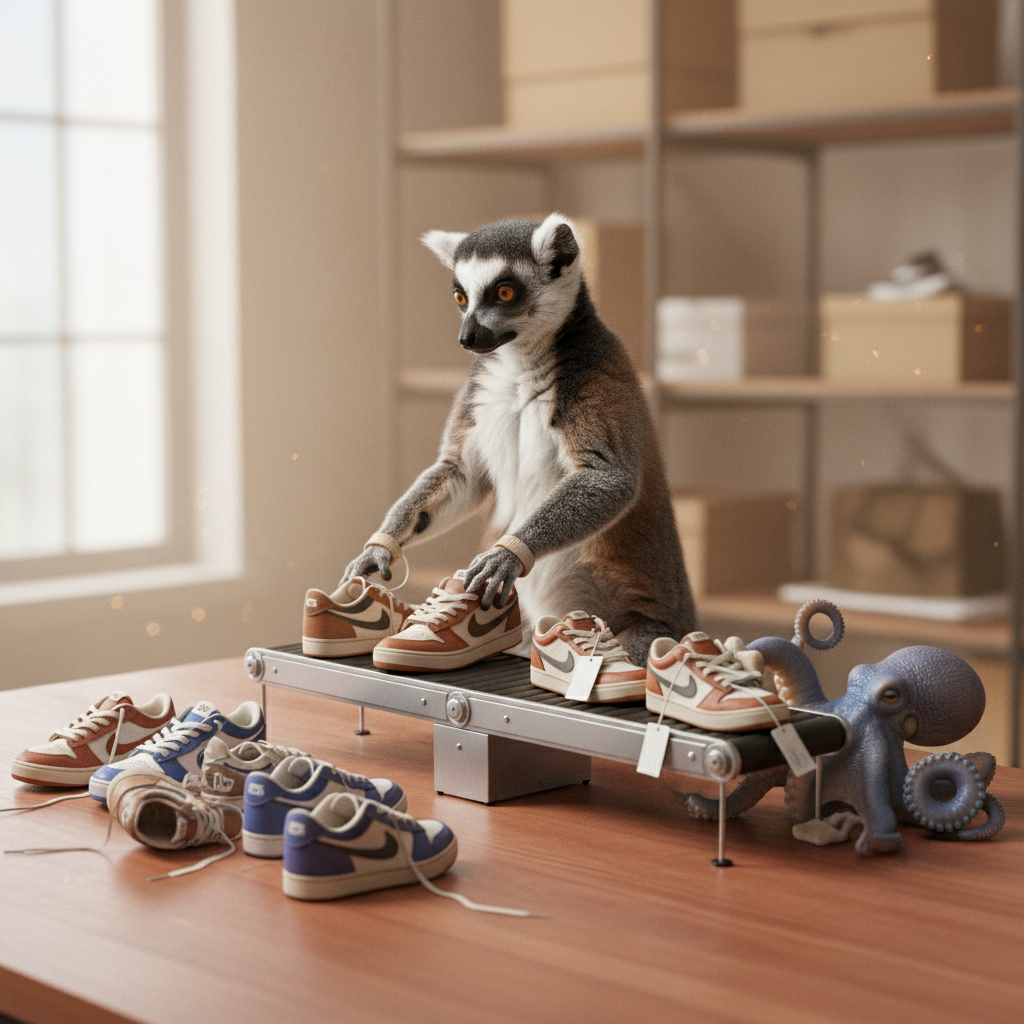 Larry the lemur and an octopus managing a recommerce AI pipeline